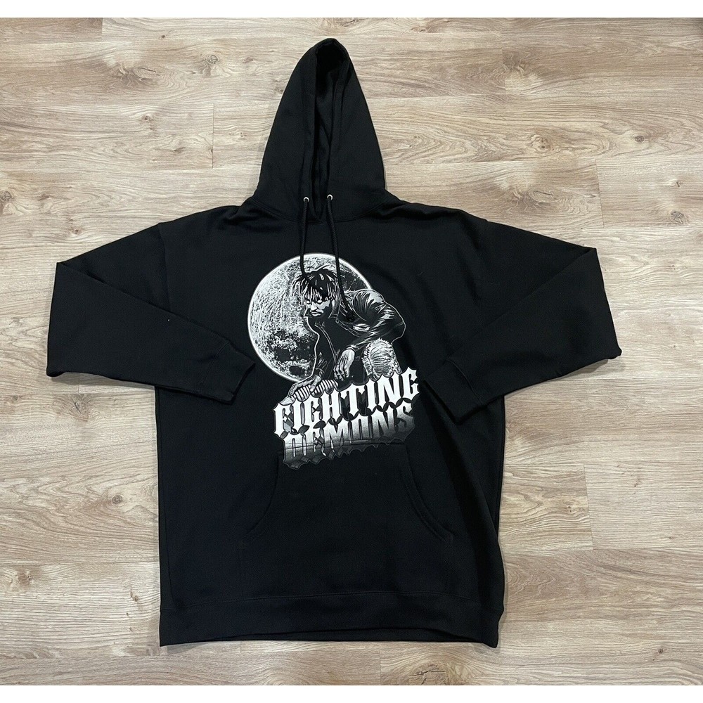 999 Club x Juice World Fighting Demons Hoodie Sweatshirt Black Size XXL 2XL